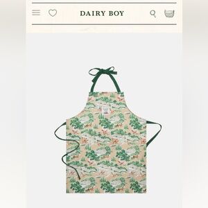 Dairy Boy Green and Cream Apron Brand New With Tags